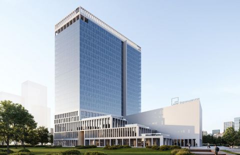 Строительство офисного центра на юго-западе Москвы вышло на уровень 7 этажа